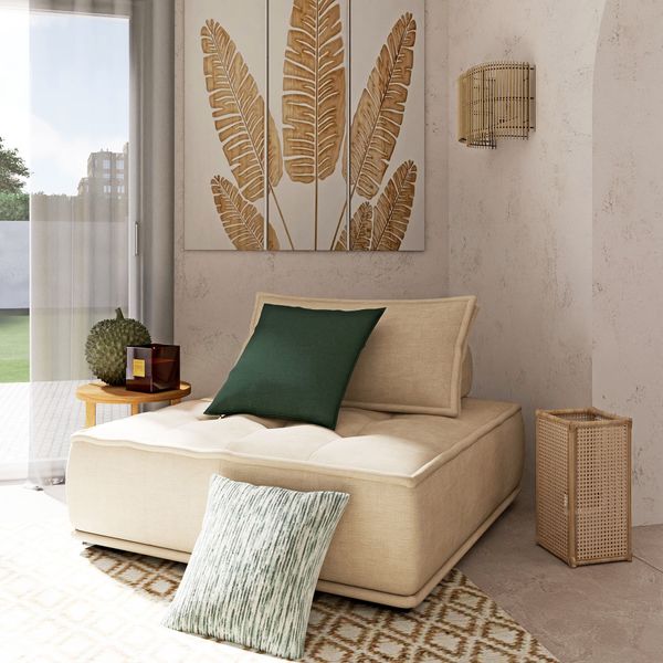 Диван-кресло с подушкой песочного цвета Elementary фото