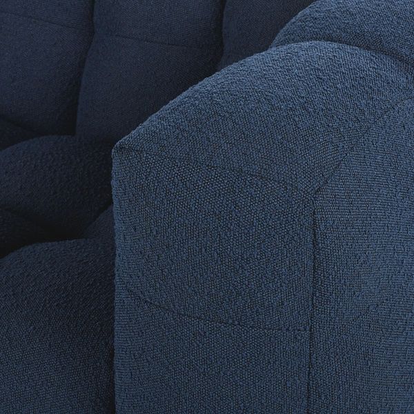 Диван 3-4-місний із темно-синьою тканинною оббивкою Lilo фото