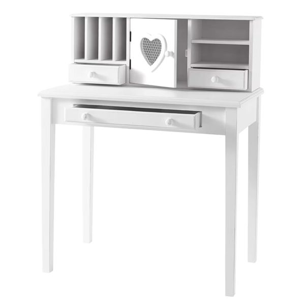 Письмовий стіл 1 дверцята 3 шухляди білий Valentine фото