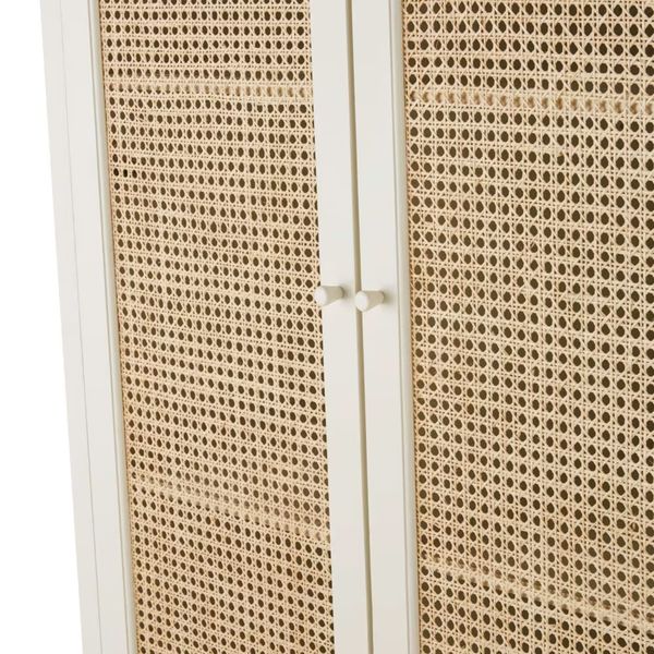 Шафа 2-дверна з 1 шухлядою білого кольору з ротангом Debbie фото