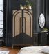 Шафа 2-дверна в чорному кольорі з плетінням та позолоченим металом Loreto фото 4