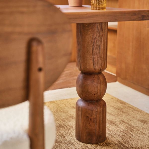 Письмовий стіл з 1 дверцятами кольору горіха та плетеним ротангом Alya фото