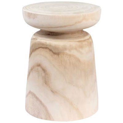 Приставний столик із деревини павловнії бежевого кольору Mouna фото