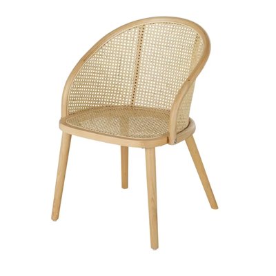 Крісло з бука з ротанговим плетінням бежеве Sockette фото