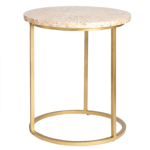 Приставний столик з перламутру і золотого металу Sontay фото