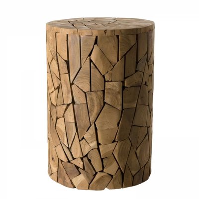 Круглий приставний столик із тикового дерева з мозаїкою D30 Suzy фото