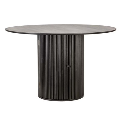 Обеденный круглый стол из массива сосны на 6 персон D120 черный Havana фото