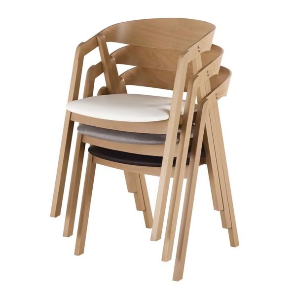 Комплект из 2-х стульев из бука и текстиля белый Oakham BUSINESS фото
