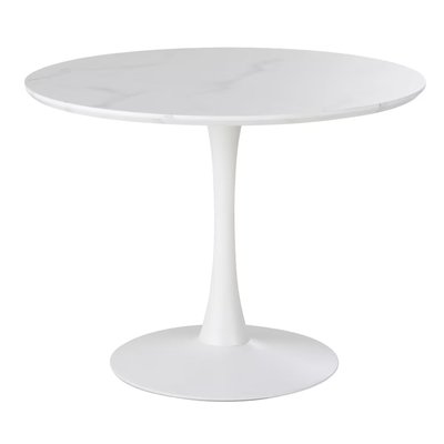Обеденный круглый стол на 4-5 персон D100 с эффектом белого мрамора Circle фото